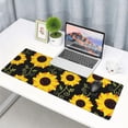 thumbnail image 5 of Stylish Floral Sunflower Printed Mouse Pad, Oversized Game Mouse Pad with Stitched Edge and Non-Slip Rubber Base, Desk Pad, Writing Pad, 5 of 7