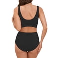 thumbnail image 3 of larppty Maternity Bikini Swimsuit for Women High Waisted Two-Piece Bathing Suit Pregnancy Swimwear (Black, L), 3 of 9