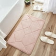 thumbnail image 4 of Hgallory Polyester Floor Mats for Bedroom Living Room, Non-Slip Floor Rugs for Entrance Bathroom, Home Decor Solid Color Floor Carpet Doormat, Machine Washable, 16"x24", 1 Pack, Pink, Rectangle, 4 of 6