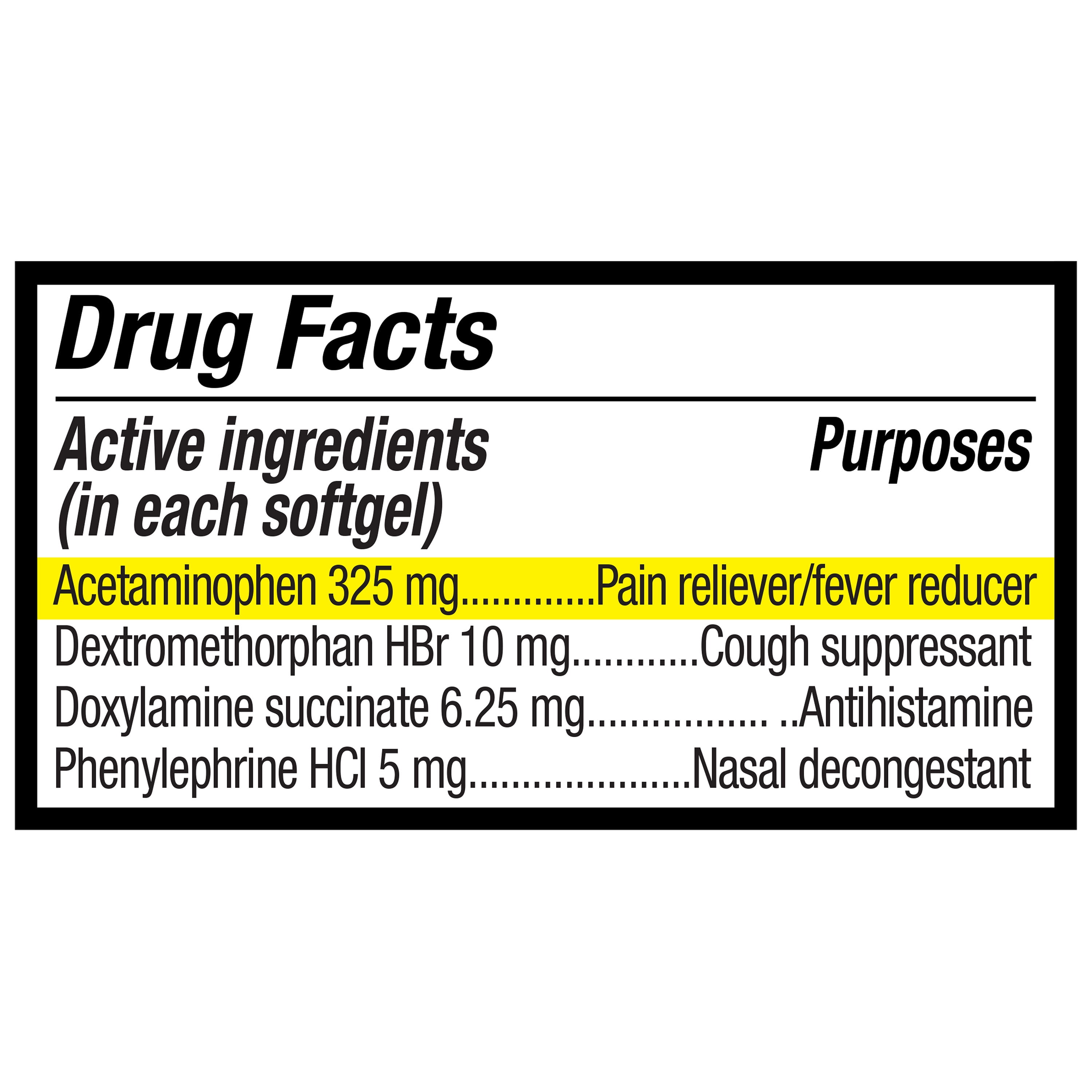 Equate Maximum Strength Nighttime Cold & Flu Softgels, Relief for Adults 12+, 24 Count