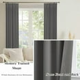 thumbnail image 5 of Homi Drapes Double Pinch Pleated Blackout Curtains – Thermal Insulated, Room Darkening Window Treatments Back Tab Curtains for Home or Office – 1 Panel with Hooks & Tiebacks (Dark Grey,52x45), 5 of 5