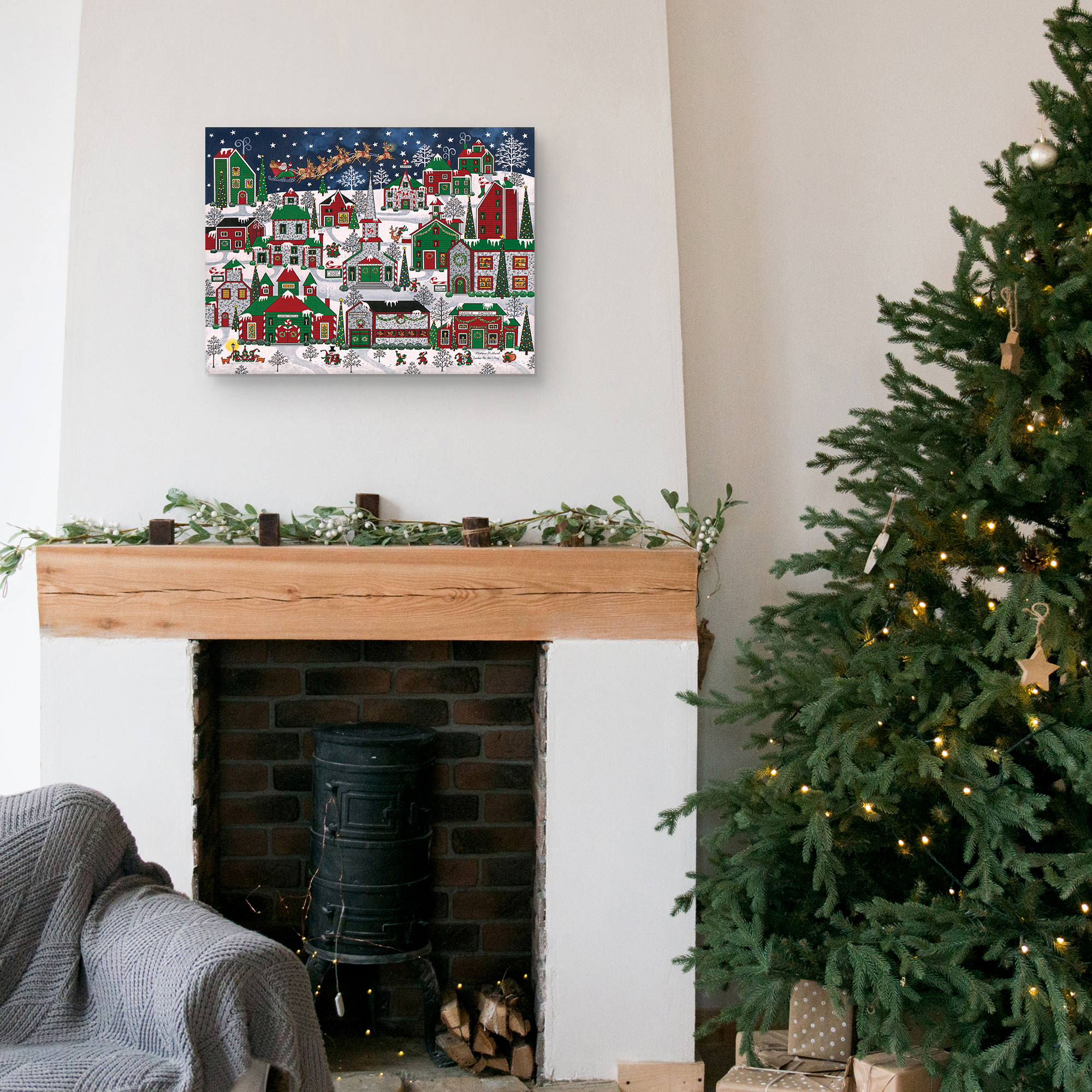 Santas on His Way by Medana Gabbard Canvas Art Print