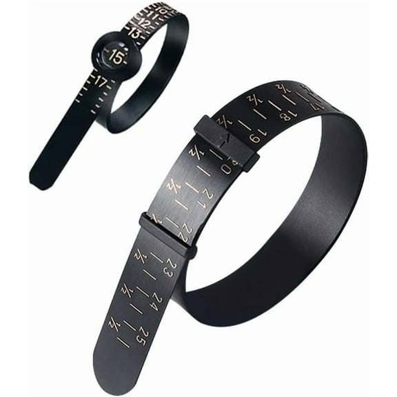 2PCS Ring and Bracelet Sizer Measuring Tool Black Reusable Universal Ring Size Guage for Fingers and Bangle Sizing Tool for Jewelry Measurement HE008-B