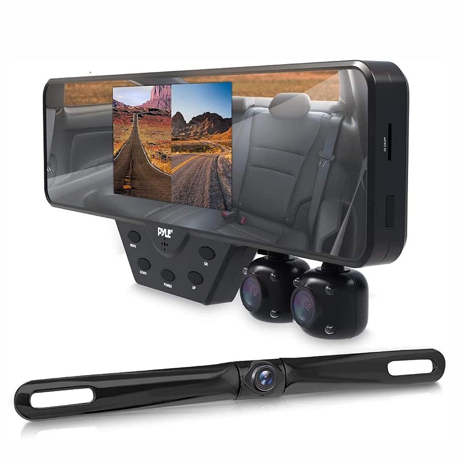 Pyle Dash Cam Car Video Recording System with 1080P Night Vision Camera
