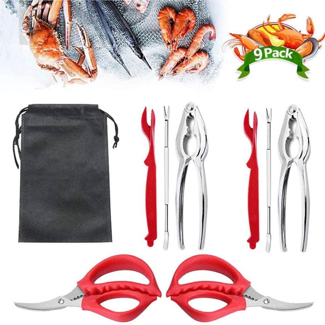 8PCS Seafood Tools Crab Sheller Forks Set Opener Shellfish Lobster Leg Sheller Kitchen Accessories