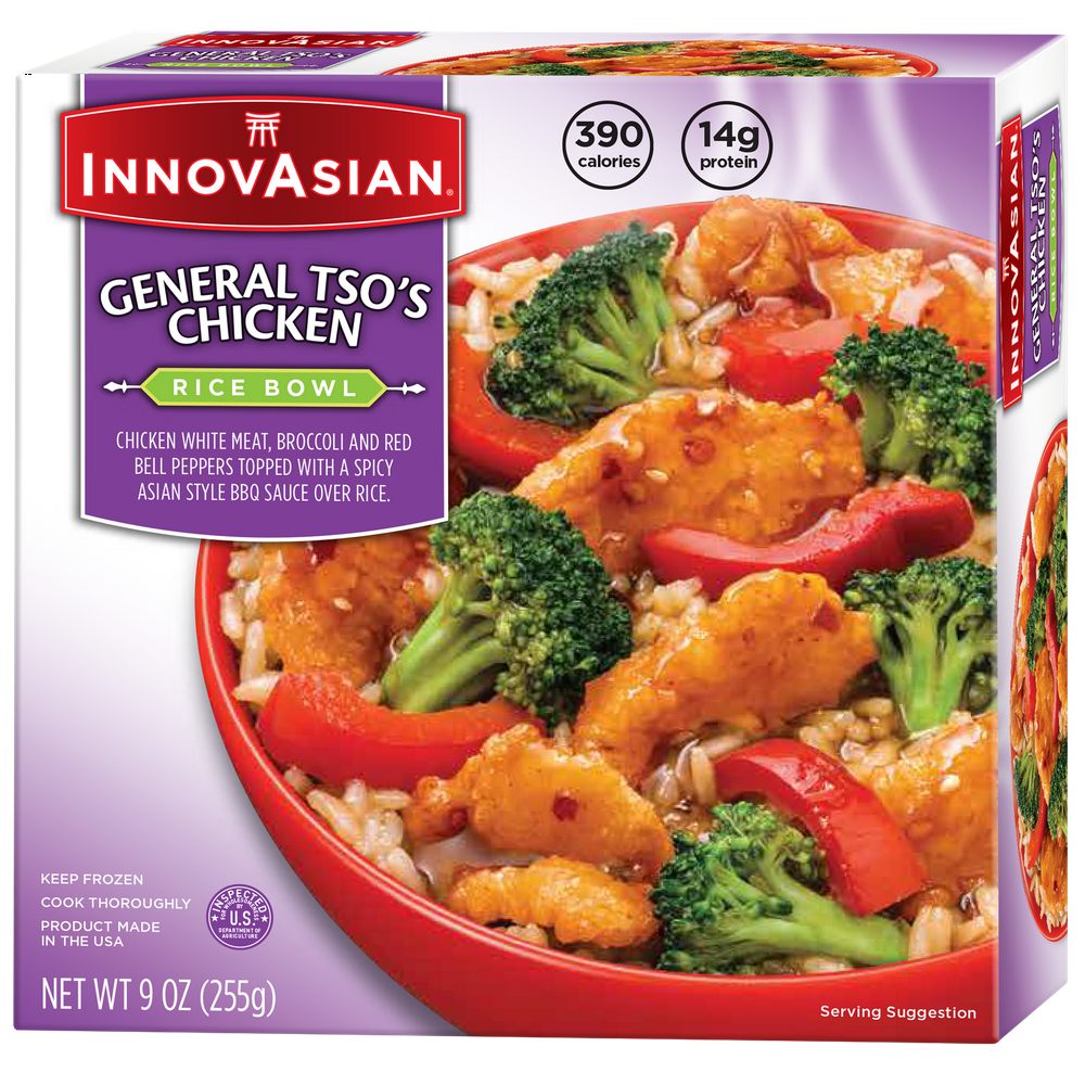 InnovAsian General Tso’s Chicken Rice Bowl, Frozen Meal 9 oz Walmart
