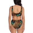 thumbnail image 3 of Daiia Vintage Butterfly Green Women's Bikini Set Two Piece Swimsuit High Waisted Bikini Adjustable Straps Bikini Perfect for Beach, Pool, and Summer Vacation-Medium, 3 of 9