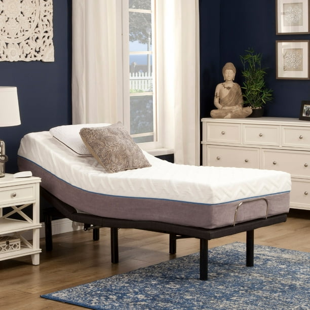 Blissful Nights 12" Gel Memory Foam Mattress,Twin Long and Adjustable