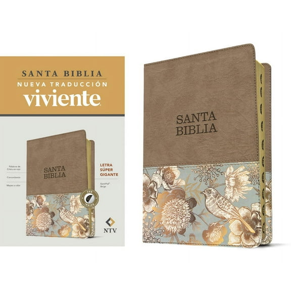 Santa Biblia Ntv, Letra Súper Gigante (Sentipiel, Beige, Índice, Letra Roja) (Other)(Large Print)