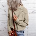 thumbnail image 3 of Winter Womens Solid Color High Neck Loose Long-Sleeved Side Zipper Sweater, 3 of 9