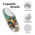 thumbnail image 5 of Lsque Cartoon Dragonfly Art Pattern Womens Comfort Cotton on Scuff With Memory Foam and Anti-skid Sole Slipper-37/38, 5 of 7