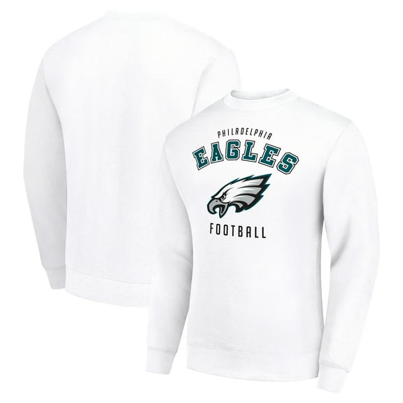Men's Starter White Philadelphia Eagles Team Logo Pullover Sweatshirt