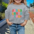 thumbnail image 2 of MIASHUI Chandail en Molleton Fille Manches Longues Doux Graphique Col Rond, Gris, 4-5 Ans, 2 of 4