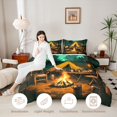 thumbnail image 3 of Erosebridal Teens Happy Camping Twin Comforter Sets 3-Piece,Jungle Adventure Theme Bedding Set for Boys Girls,Black Reversible,Breathable Home Decor, 3 of 6