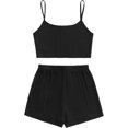 thumbnail image 2 of Conjunto de pijama de 2 piezas sin mangas y pantalones cortos para mujer Negro sólido XL Negro sólido XL Xishao ropa, 2 of 2