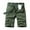 Army Green, variant on Miluxas Plus Size Pants Men's Pocket Zipper Buttons Solid Tooling Short Pants Black 6(30)