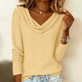 thumbnail image 2 of BLVB Eyelet Tops for Women Draped Cowl Neck Blouses Long Sleeve Dressy Casual Shirts Spring Summer Fashion Clothes, 2 of 7