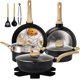 thumbnail image 1 of Sartenes Antiadherentes, Bateria de Cocina, Juego de ollas y sarten 12 Piezas, Juego de Utensilios de Cocina de Inducción de Color (Negro), 1 of 4