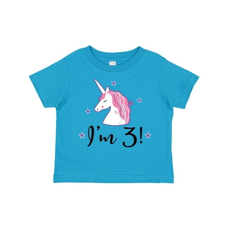 

Inktastic Third Birthday Cute Unicorn Gift Toddler Toddler Girl T-Shirt