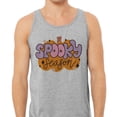 thumbnail image 2 of Retro Pumpkin Spooky Season Tank Top Unisex X-Large Grey, 2 of 5