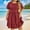 Wine, variant on Zunfeo Summer Dress for Women 2025 Elegant Plus Size Midi Dress Ruffles Cozy Beach Vacation Dresses Green 2XL