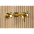 thumbnail image 3 of Kingston Brass KS6127NX Hamilton Double-Handle Wall Mount Bathroom Faucet, Brushed Brass, 3 of 7