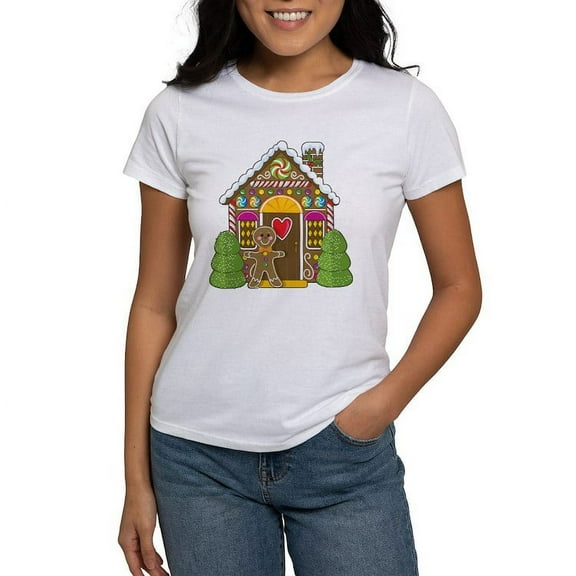 CafePress - Gingerbread House Women's T Shirt - Women's Classic T-Shirt