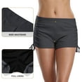 thumbnail image 3 of Women's Swimsuits Bottoms Drawstring Solid Color Swim Trunks Boyleg Board Shorts, 3 of 6