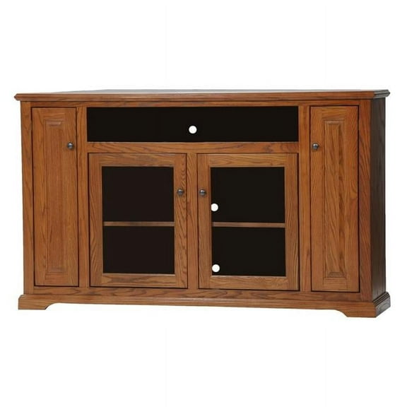 American Heartland 63867CB Oak Tall Deluxe Entertainment Console, Classic Bourbon