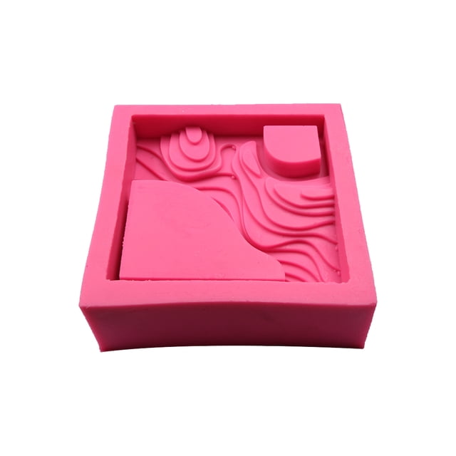 Inteprter Molde de silicona para hormigón en terrazas, moldes de decoración de Micro paisaje, molde decorativo antiadherente reutilizable para Cocina y Comedor