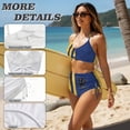 thumbnail image 4 of XYZCANDO Couple Matching Beach Set Summer Swimwear Men's Swim Trunks & Women's Drawstring Side Bikini Flag of Barbados Hawaiian Style Outfit for Beach Pool Honeymoon Vacation Outfit, 4 of 6