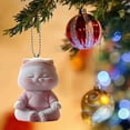 thumbnail image 6 of Cat Christmas Tree Ornaments 2D Printed Small Kitten Hanging Pendants with Rope Acrylic Cute Xmas Decorations for Cat Lovers Gifts Car Backpacks Holiday Party Decor (C), 6 of 6
