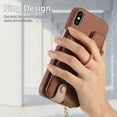 thumbnail image 3 of Compatible for iPhone XS / iPhone X Zipper Wallet Case with Card Holder, Rotation Ring Kickstand Case, PU Leather Card Slots RFID Blocking Protection Phone Case Shockproof Cover, Brown, 3 of 10