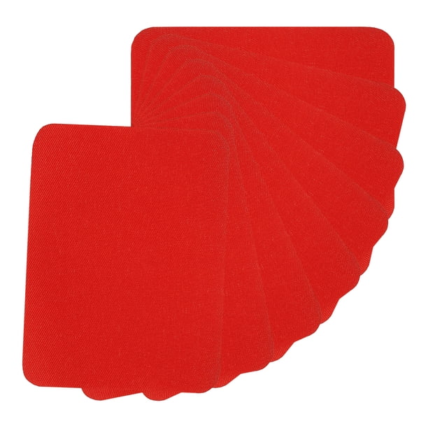 Uxcell Parches de tela termoadhesivos, kit de parches de reparación para ropa y pantalones rojos