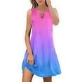 thumbnail image 3 of WILLBEST Vestidos de Algodon para Mujer Vestidos de Verano para Mujer Moda Boho Estampado Floral Cubrir Cuello Redondo sin Mangas Extra Grande, 3 of 3