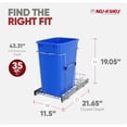 thumbnail image 4 of Rev-A-Shelf Pullout Trash Can 35 qt. for Kitchen Cabinets, Blue, RV-12KD-22C-S, 4 of 11