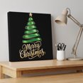 thumbnail image 4 of Ships Next Day Canvas Wall Art 10"x10", Black Green Christmas Wood Framed Canvas Print Painting, Xmas Tree Modern Abstract Art Ready to Hang Small Picture Wall Decor for Home Kitchen Nursery Office, 4 of 9