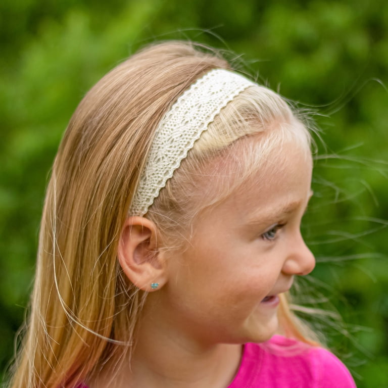 FROG SAC Lace Headbands for Girls, Adjustable Non-Slip 