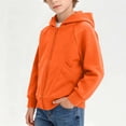 thumbnail image 5 of CYRBOKO Boys Zip Up Hoodies, Lightweight Fall Casual Long Sleeve Kids Sweatshirts Outerwear with Pockets Orange Size 1-2 T, 5 of 5