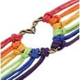 thumbnail image 2 of Pride Shack - Gay and Lesbian Rainbow Infinity Heart Streamer Bracelet - Leather, 2 of 3