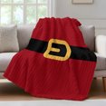 thumbnail image 4 of Christmas Santa Throw Blanket, Flannel Fleece Blanket with Striped Design for Couch, Black Golden Belt Red Backdrop Soft Breathable All Season Plush Blankets for Sofa Office Travel 40"x50", 4 of 9