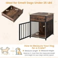 thumbnail image 3 of JJUN Dog Crate End Table with Charging Station, Small Dog Kennel Furniture with Drawer, Chew-Resistant Metal Tube, Lockable Door, Indoor Pet Cage Side Table for Small Dogs, Rustic Brown, 3 of 9
