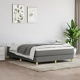 thumbnail image 1 of vidaXL Bed Frame Dark Grey 137x190 cm Full Fabric, 1 of 5