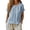 Light Blue, variant on Women Linen Cotton Blend Button Down Crew Neck Short Sleeve Loose Fit Summer Blouse Top