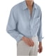 thumbnail image 2 of pstuiky camisas de manga larga para hombre, Camisa informal y moderna de manga larga con solapa y botones en color liso para hombre Tops casuales para hombres xxl, 2 of 4