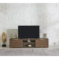 thumbnail image 6 of Mid-Century Modern TV Stand with 2 Doors &amp; 2 Shelves - 66" Walnut Solid Wood Media Console for Living Room, Entertainment Unit - Stylish &amp; Functional Home Furniture, 6 of 11