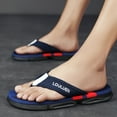 thumbnail image 2 of YAYUBA Men'S Sandals Dark Blue,Men Casual Slippers Beach Flip Flops Outdoor Fashion Sandals Shoes, 2 of 6
