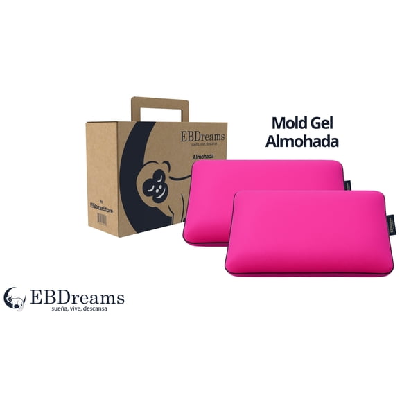 Paquete 2 Almohadas EBDreams Mold Gel Rosa Air Sense Estandar Suave Ergonómica Bambú El Bazar Store