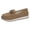 Khaki, variant on Rokment Women's Loafers Comfortable Platform Memory Foam Slip on Work Flat Shoes for Women Leather Casual Dressy Walking Sneakers Black Size 6.5