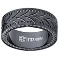 thumbnail image 3 of Metal Masters Black Titanium Mens Eternity Engagement Wedding Band Ring Black Cubic Zirconia Cz 8mm, 3 of 5